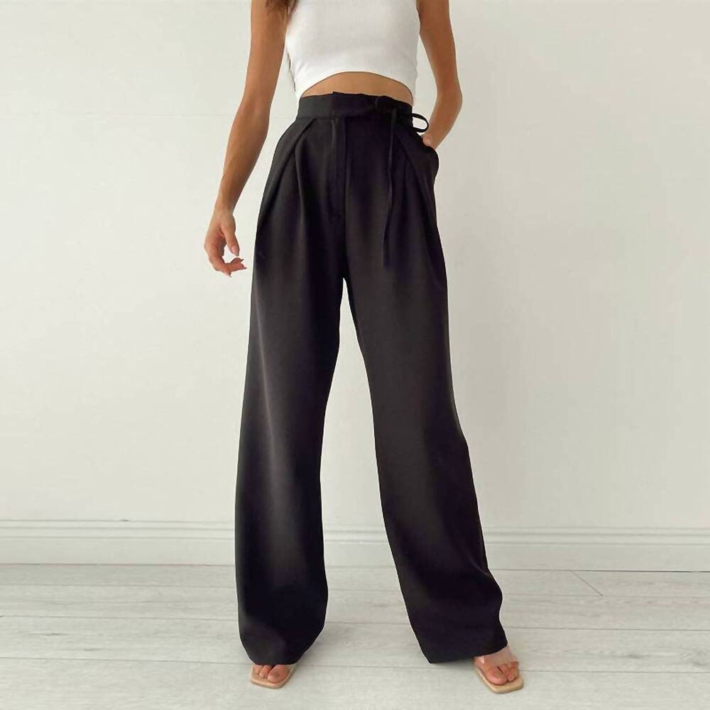 NEW SWEETKAMA women's high-waist work pants in black